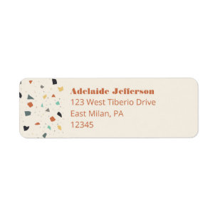 Terrazzo Tile Confetti Rücksendeadressen-Aufklebe