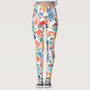 Terrazzo Wasserfarbe: farbenfrohe, nahtlose Muster Leggings