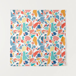 Terrazzo Wasserfarbe: farbenfrohe, nahtlose Muster Wandteppich