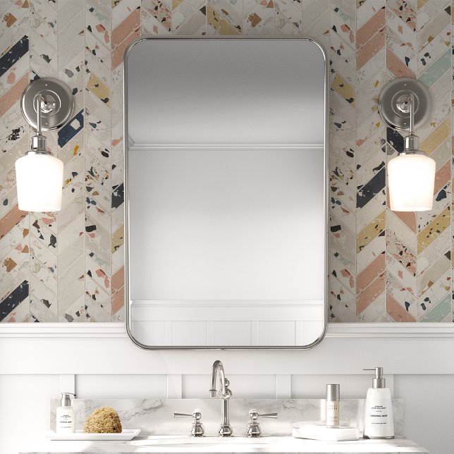 Terrazzo Zickzack Multicolor Tile Tapete (Von Creator hochgeladen)