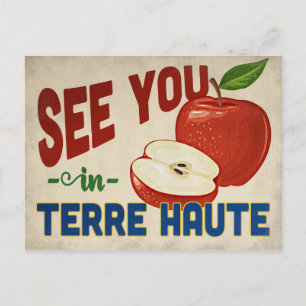 Terre Haute Indiana Apfel - Vintage Reise Postkarte