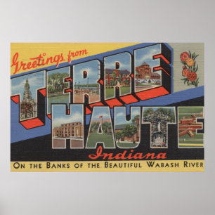Terre Haute, Indiana - große Buchstabe-Szenen Poster