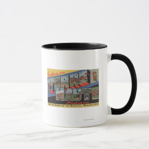 Terre Haute, Indiana - Große Buchstabenszenen Tasse