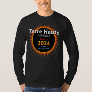 Terre Haute Indiana im Gesamtsolarausschnitt 2024 T-Shirt