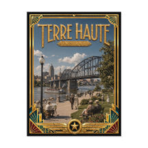 Terre Haute Indiana Vintage Art Deco Golden Age