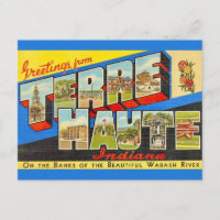 Terre Haute Indiana Vintage-Postkarte