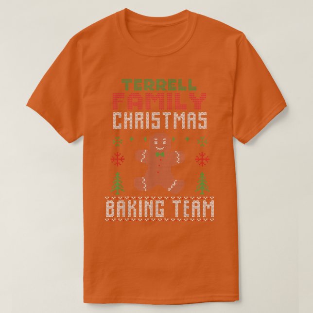Terrell Familie Weihnachtsbackteam Matching T-Shirt (Design vorne)