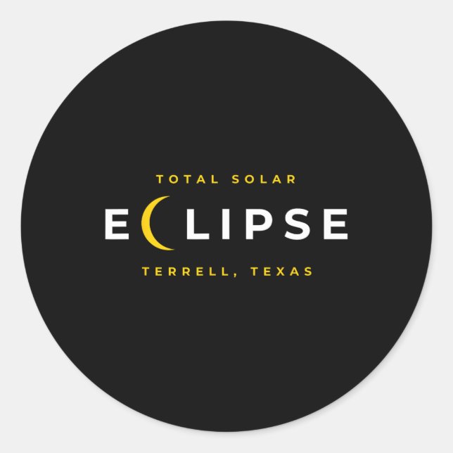Terrell Texas Solar Eclipse Runder Aufkleber (Vorderseite)