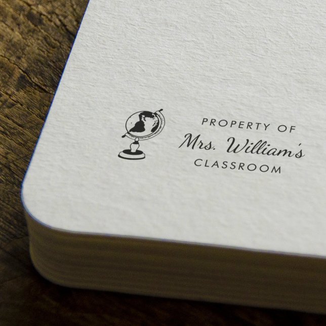 Terrestrial Globe - Teacher Name Book Class Gummistempel (Von Creator hochgeladen)