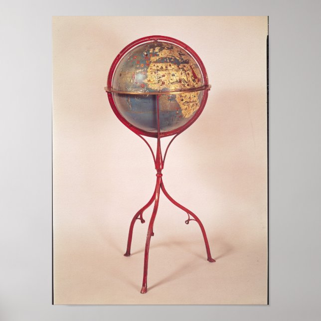 Terrestrial Globe zeigt den Indischen Ozean Poster (Vorne)