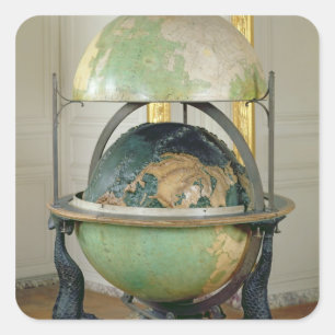 Terrestrische und himmlische Kugel Quadratischer Aufkleber