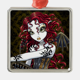 "Terri" Gotische Rote Rose Fairy Fantasy Ornament Aus Metall