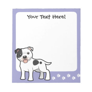 Terrier Cartoon-Staffordshires Stier Notizblock