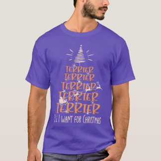 Terrier Christmas Dog brüten Christmasree T-Shirt