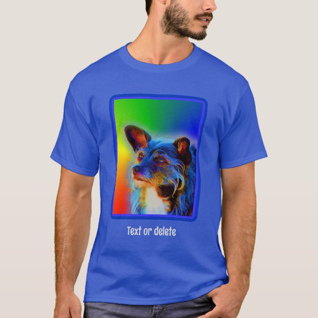 Terrier Dog Abstrakt Art Personalisiert T-Shirt (Vorderseite)
