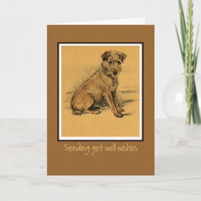 Terrier Dog, gut, sitzen Karte (Vorderseite)
