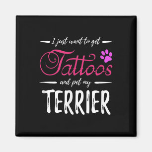 Terrier Dog Lover Tattoo Funny Dog Mama Geschenk I Magnet
