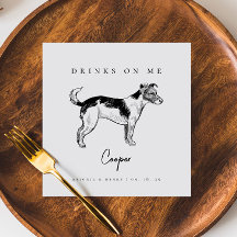 Terrier Dog Sketch Drinks auf Me Pet Wedding