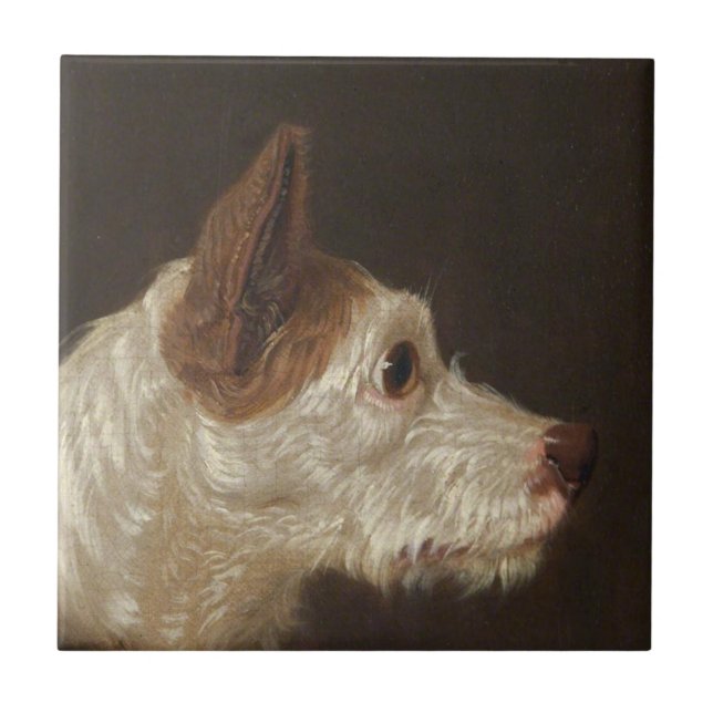 Terrier Dog's Head (von James Ward) Fliese (Vorderseite)