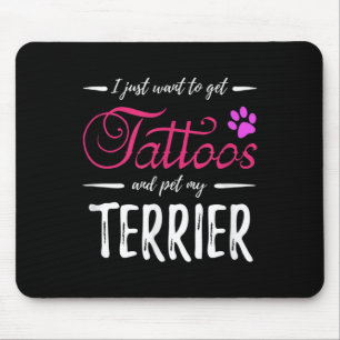 Terrier-Hundefreund-Tattoo Lustiges Geschenk für H Mousepad