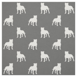Terrier-HundeSilhouette-Muster Staffordshires Stoff