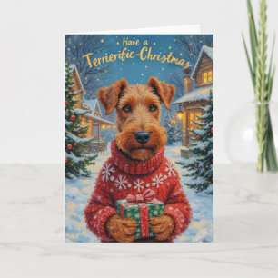 Terrier-ific Airedale Terrier Weihnachtsgrüße Karte