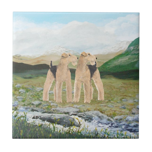 Terrier in Irland Fliese (Vorderseite)