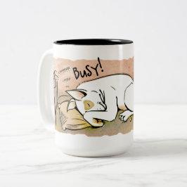 Terrier-Kaffee-Tasse Schlafensstier Zweifarbige Tasse