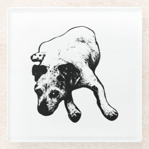 Terrier Mix Ink Art Untersetzer