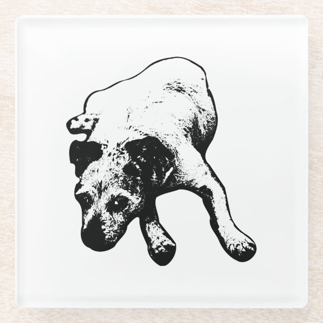 Terrier Mix Ink Art Untersetzer (Vorderseite)