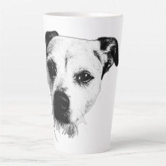 Terrier Mix Nah-Up Monochrome-Tasse Milchtasse