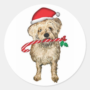 Terrier niedlich Ohren Santa Sticker
