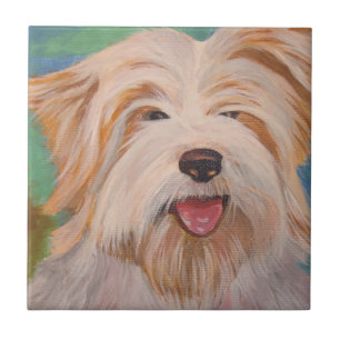 Terrier Portrait Niedlich Hunde Kunst Fliese