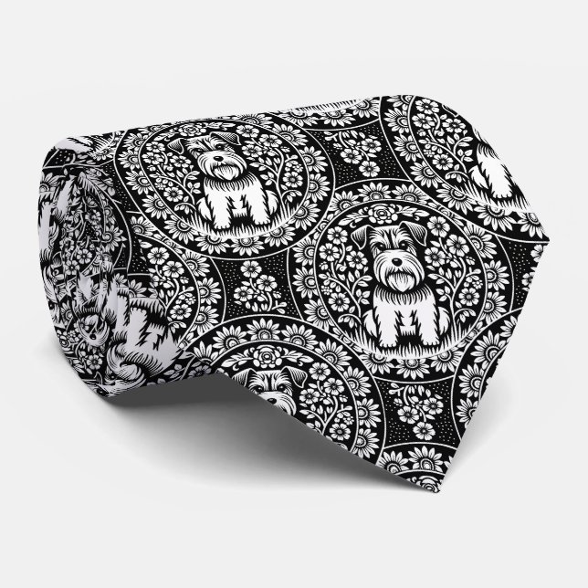 Terrier Puppies Schnauzers Neck Tie Krawatte (Gerollt)