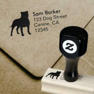 Terrier-Rücksendeadresse Staffordshires Stier Gummistempel