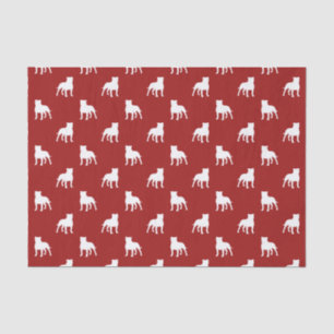 Terrier-Silhouette-Muster-Rot Staffordshires Stier Seidenpapier