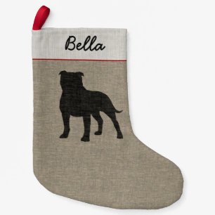 Terrier-Silhouette Staffie Hund Staffordshires Kleiner Weihnachtsstrumpf