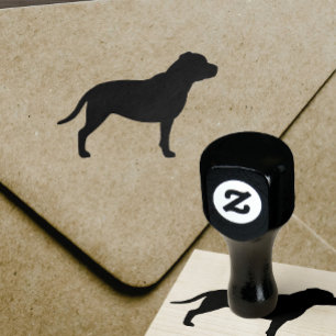 Terrier-Silhouette Staffordshires Stier Gummistempel