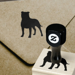 Terrier-Silhouette Staffordshires Stier Gummistempel