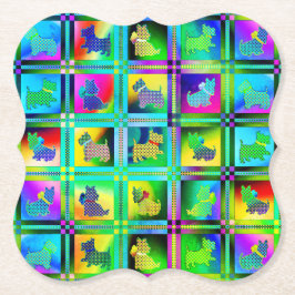 Terrier-Silhouetten in einem Karton-Muster Untersetzer