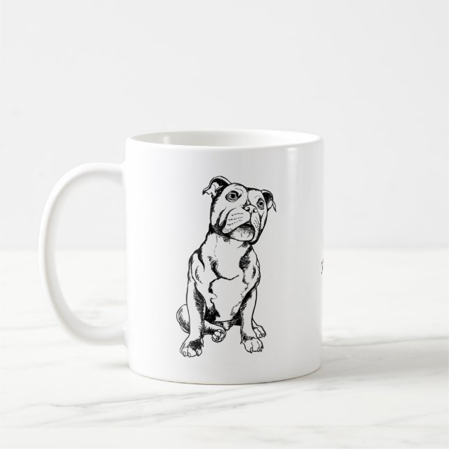 Terrier-Tasse Staffordshires Stier Kaffeetasse (Links)