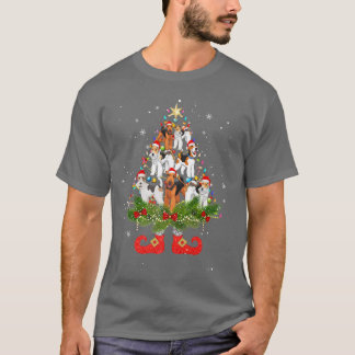 Terrier Weihnachtsbaum Lichter Süße Weihnachtsmann T-Shirt