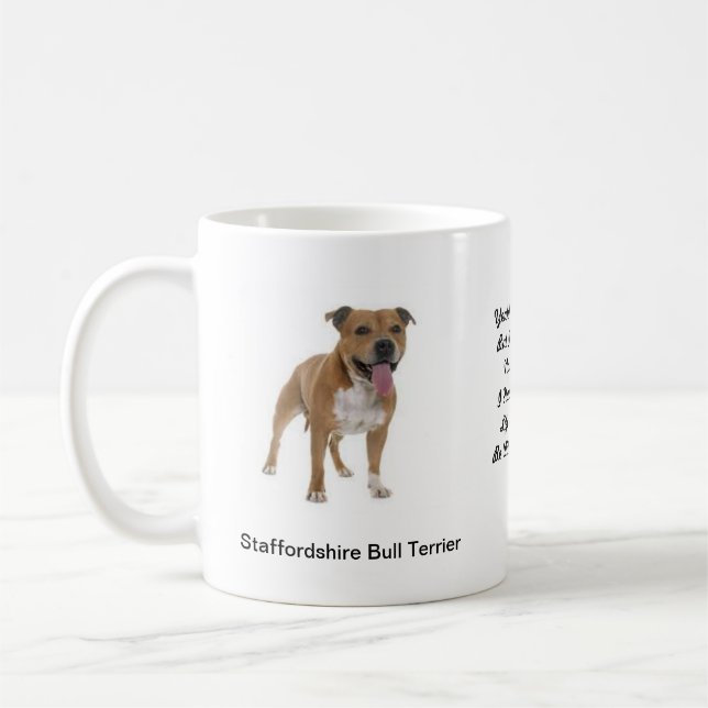 Terrierbilder Staffordshires Stier auf Tasse (Links)