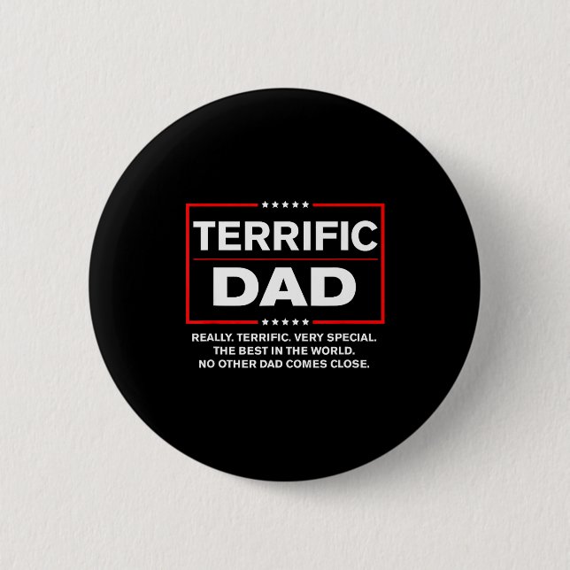 Terrific Dad - Funny Donald Trump Fathers Day  Button (Vorderseite)