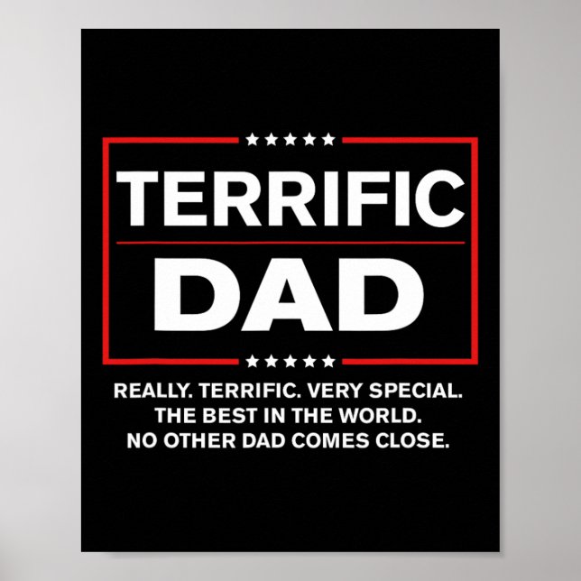 Terrific Vater - Funny Donald Trump Fathers Day Poster (Vorne)
