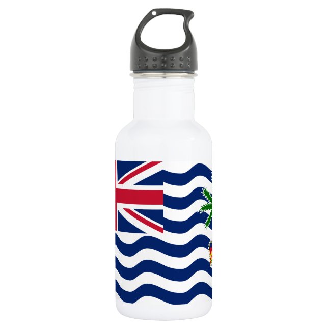 Territorialflagge des Britischen Indischen Ozeans Edelstahlflasche (Vorderseite)