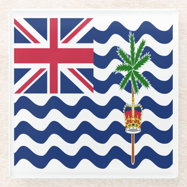 Territorialflagge des Britischen Indischen Ozeans Glasuntersetzer (Vorderseite)
