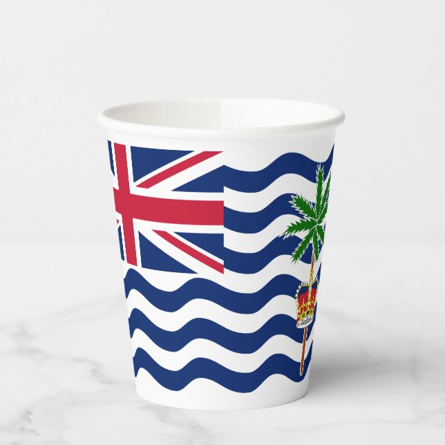 Territorialflagge des Britischen Indischen Ozeans Pappbecher (Links)