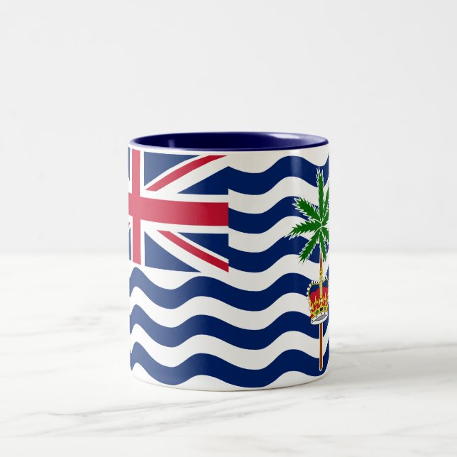 Territorialflagge des Britischen Indischen Ozeans Zweifarbige Tasse (Mittel)