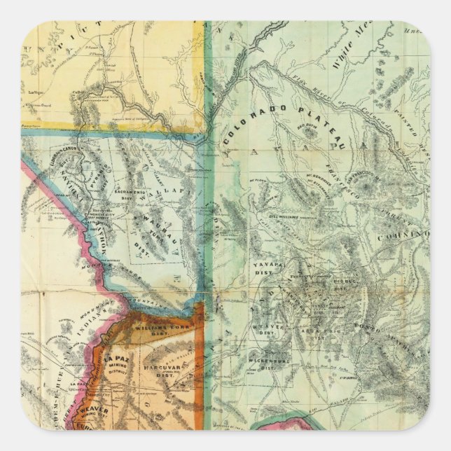 Territorium Arizona Quadratischer Aufkleber (Vorderseite)